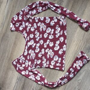 SALE 💥Map to MarsLong Sleeve Top, L, maroon floral